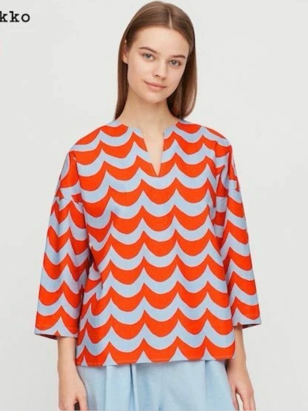 Marimekko uniqlo linen cotton blouse